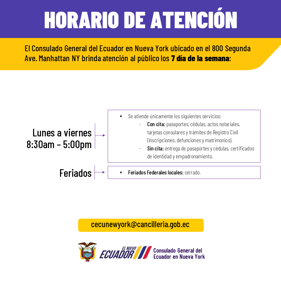 HORARIO DE ATENCIÓN