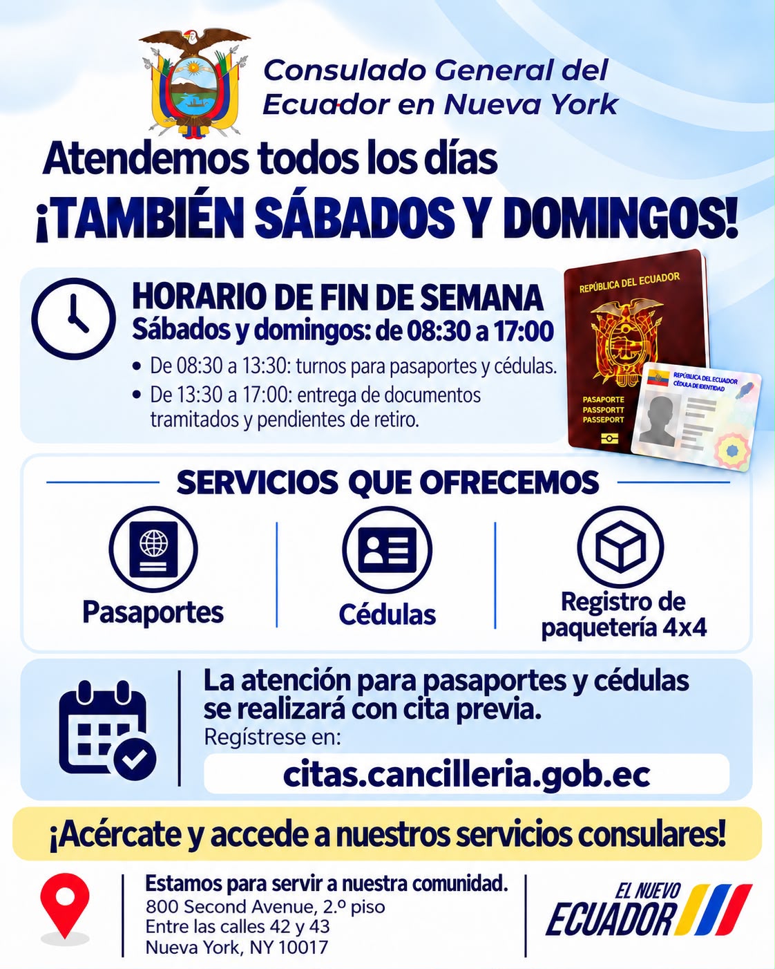 HORARIO DE FIN DE SEMANA